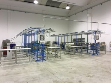 Linea di produzione per calzaturificio realizzata da Tecnical SRL